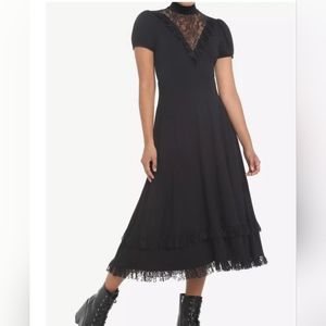 Black lace midi dress